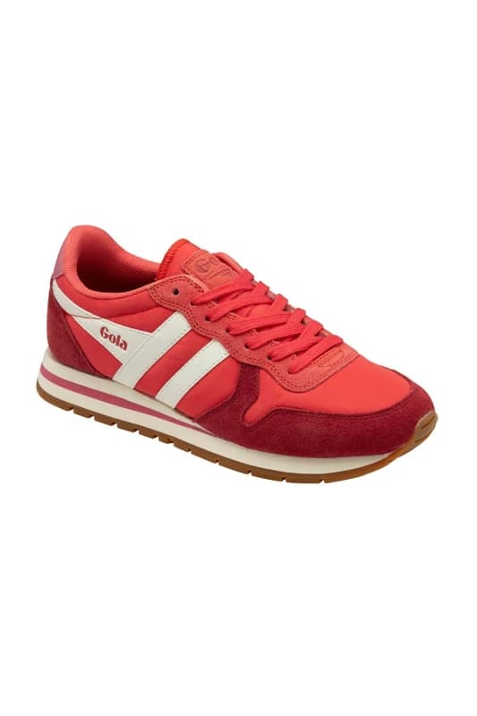 Gola Classics Womens Daytona Chute' Nylon Lace-Up Trainers in Coral Size: 4 Coral Female 4