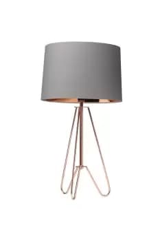 Lighting and Interiors Group The Lighting and Interiors Copper and Grey Ziggy Tripod Table Lamp
