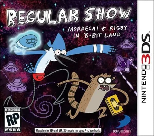Regular Show Mordecai and Rigby in 8 Bit Land Nintendo 3DS Game