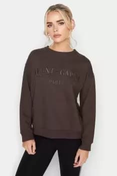 Petite 'Avant-Garde' Embroidered Crew Neck Sweatshirt