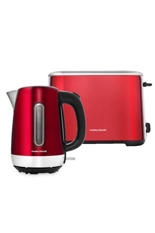 Morphy Richards Equip Kettle and Toaster Set in Red Red One Size Unisex 5056765429957