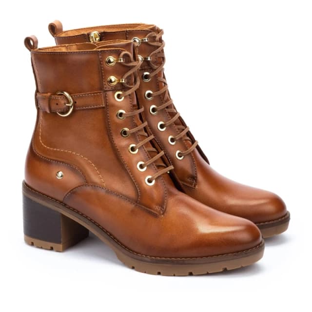 Pikolinos Llanes Leather Ankle Boots Cognac Women 37 (4);38 (5);39 (5.5 to 6);40 (6.5)