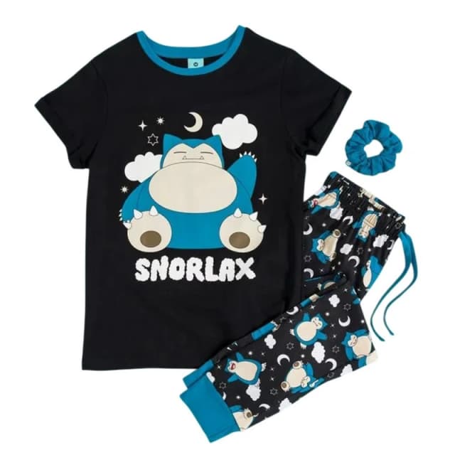 Pokemon Womens Snorlax Pyjama Set in Black Size: Small Black Female S