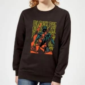 Marvel Avengers Black Panther Collage Womens Sweatshirt - Black