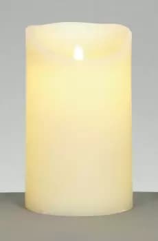 LARGE 25cm x 15cm Battery Operated Dancing Flame Candle with Timer in Cream