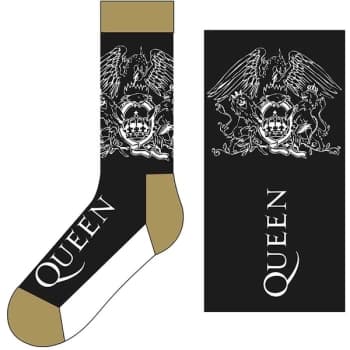 Queen - Crest & Logo Unisex UK Size 7 - 11 Ankle Socks - Black