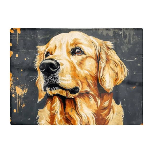 Warren Reed Designer Banksy Inspired Thoughtful Golden Retriever Chopping Board