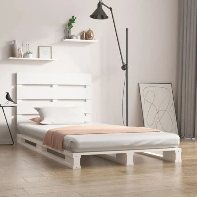 VIDAXL Bed Frame without Mattress White 75x190cm Small Single Solid Wood Pine Vidaxl 8720287159605