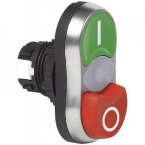 Double head pushbutton Front ring PVC chrome plated Green Red
