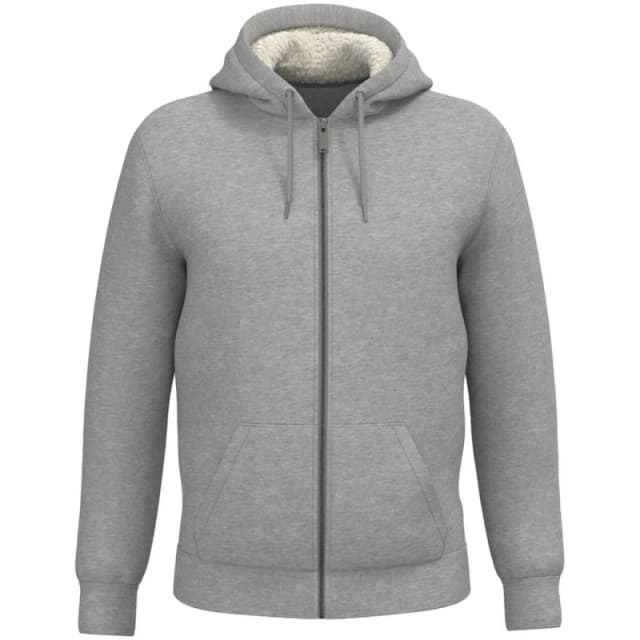 Native Spirit Mens Sherpa Lined Full Zip Jacket in Light Grey Size: XS Light Grey Male XS