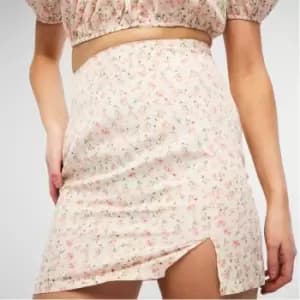 Missguided Floral Print Split Detail Mini Skirt - Multi