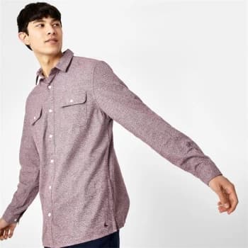 Jack Wills Barberry Jaspe Double Pocket Shirt - Damson