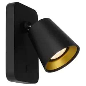 Lucide TURNON - Wall Spotlight - LED Dim to warm - GU10 - 1x5W 2200K/3000K - Black
