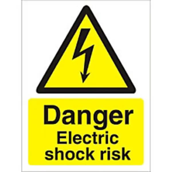 Stewart Superior Seco Warning Safety Sign Danger Electric Shock Risk Semi Rigid Plastic 150 x 200mm - W0258SRP150X200 W0258SRP150X200