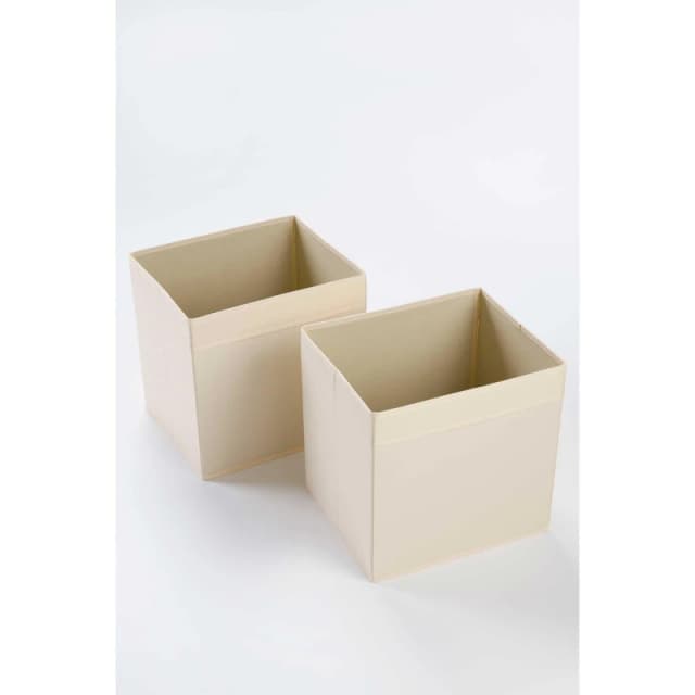 Homelife Addison Pair of Canvas Baskets - Cream Cream One Size