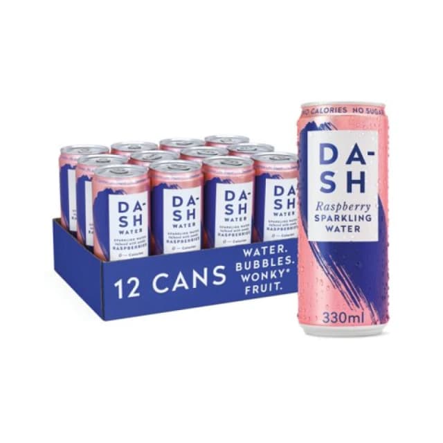Dash Raspberry Sparkling Water 330ml (12 Pack) DBL005