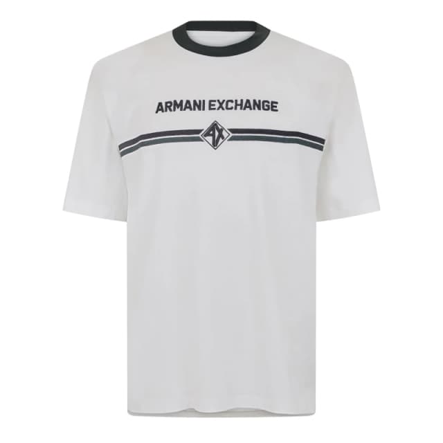 Armani Exchange Mens Regular Fit T-Shirt Off White male L