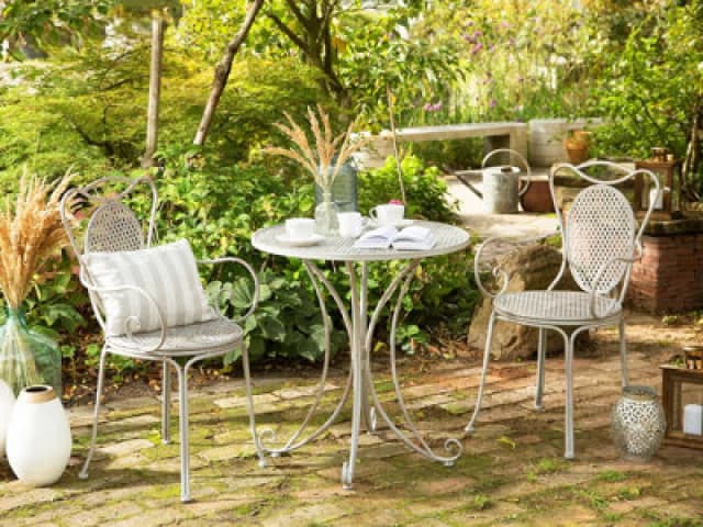 Beliani Bistro Set Folding Cilento Metal Grey
