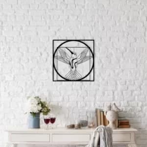 Vitruvian Bird Black Decorative Metal Wall Accessory
