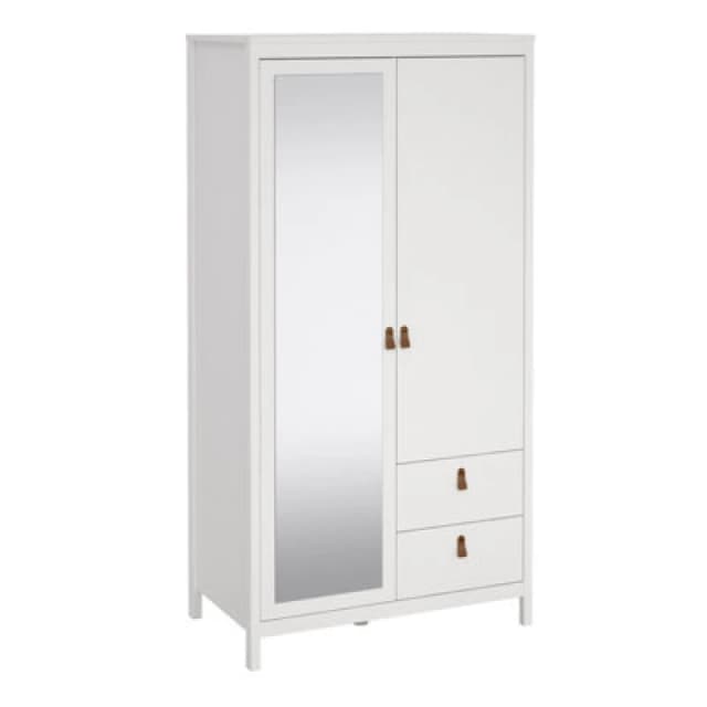 Furniture To Go Barcelona Wardrobe With 1 Door + 1 Mirror Door + 2 Drawers White