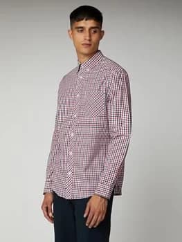 Ben Sherman Long Sleeve House Check-DK Blue, Dark Blue, Size L, Men