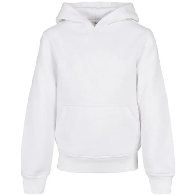 Build Your Brand Basic Hoodie in White Size: 11-12 Years White Unisex 11-12 Years