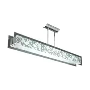 Euphoria Semi Flush 2 Light T5, Polished Chrome, Opal White Glass, NOT LED, CFL Compatible