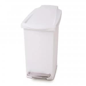 Simplehuman 10L Slim Plastic Pedal Bin - White