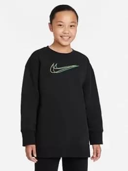 Nike NSW Boyfriend Crew Neck Sweat Top - Black Size M Women
