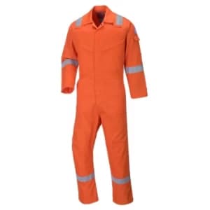 Biz Flame Mens Aberdeen Flame Resistant Coverall Orange 38" 32"