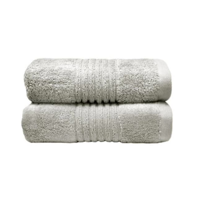 Misona Ultra Soft Bamboo Pair Of Hand Towels - Silver Grey