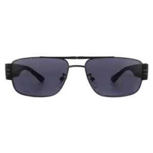 Rectangle Matte Gunmetal Grey Gradient Sunglasses