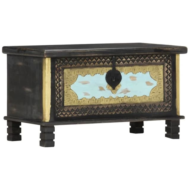 VIDAXL Vidaxl - Storage Chest Black 80x40x45cm Solid Mango Wood 286396