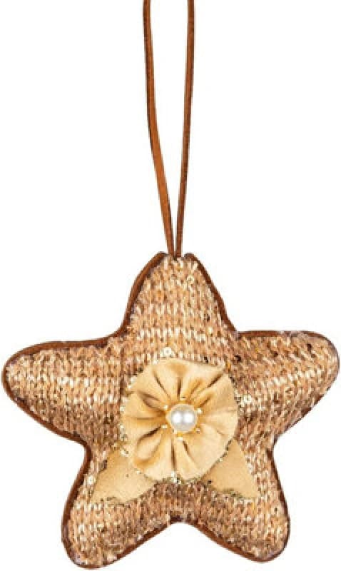 Shatchi 12cm Gold star - Christmas Hanging Decoration Gold
