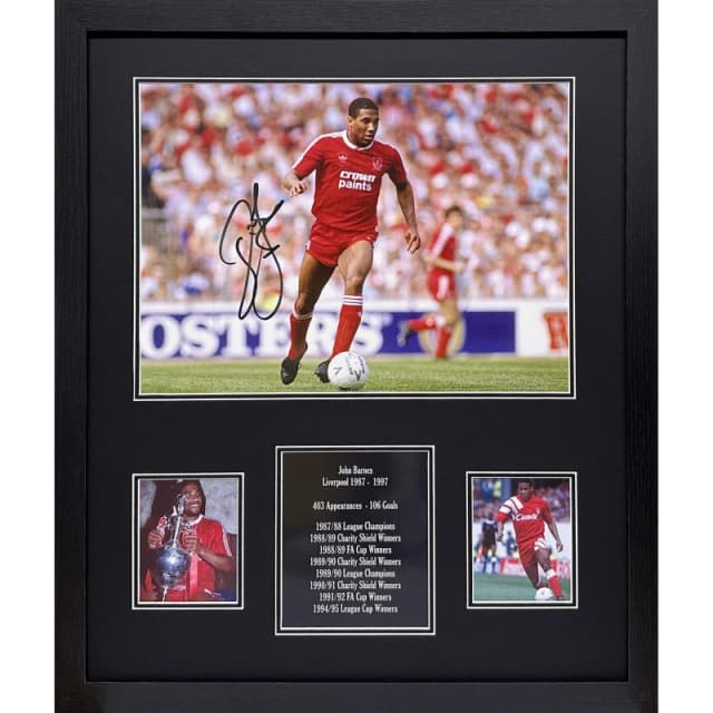 AllStarSignings Ltd John Barnes signed Liverpool 16x12" photo Red unisex One Size