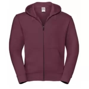 Russell Mens Authentic Full Zip Hooded Sweatshirt / Hoodie (3XL) (Burgundy)