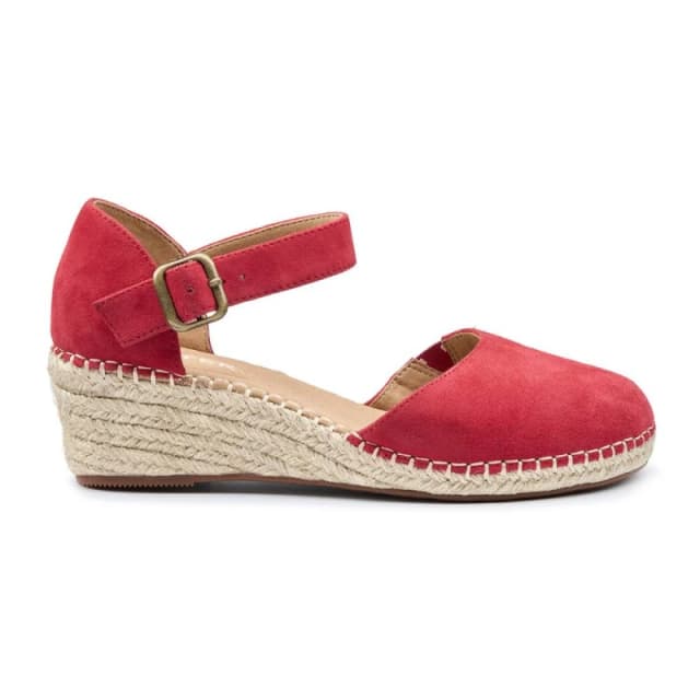Hotter Womens 'Pacific' Wedge Sandals in Scarlet Size: 8 Scarlet Female 8