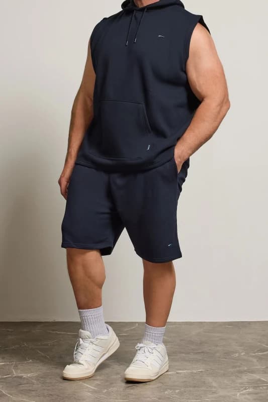 BadRhino BadRhino Men Jogger Shorts in Dark Navy Size: large Dark Navy L Male 5057147765267
