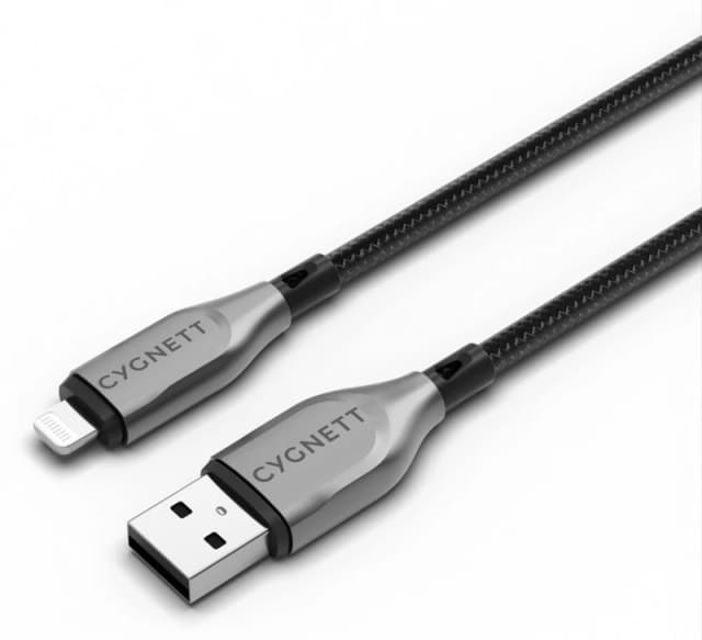 Cygnett Armoured Lightning To USB-A Cable - 1m - Black / Grey