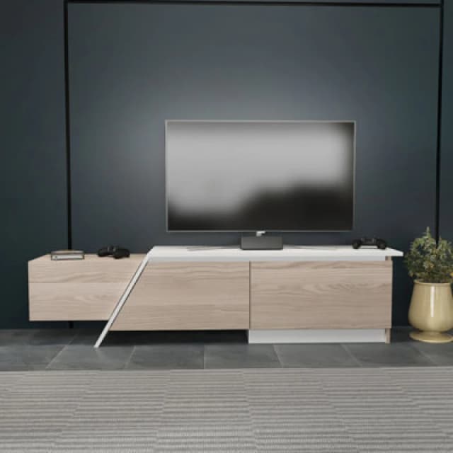 Decorotika Zonas TV Stand TV Unit For Tvs Up To 55" Cordoba And White