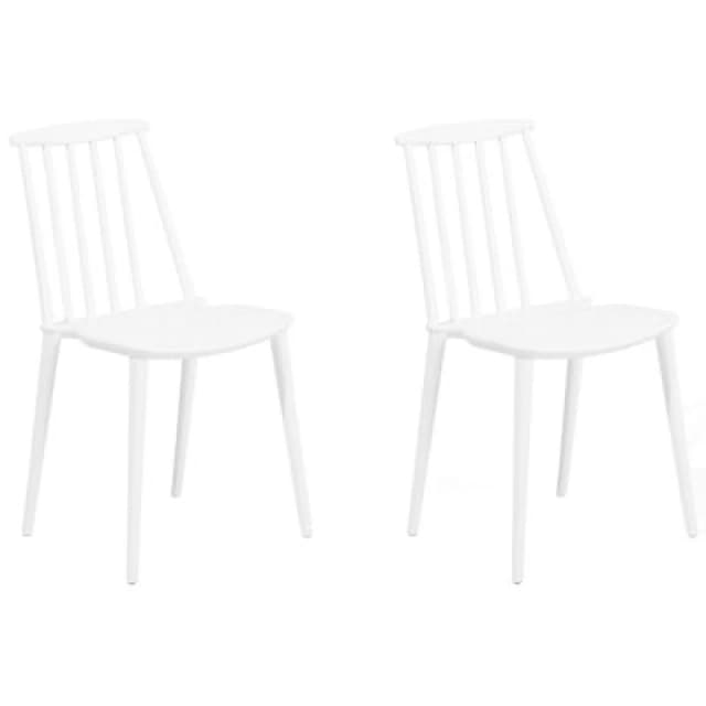 Beliani Set Of 2 Dining Chairs Ventnor White