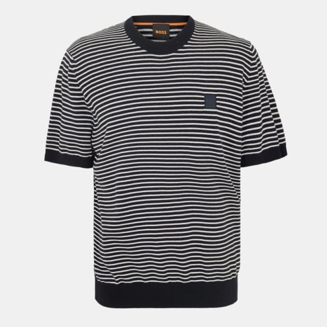 Boss Mens Kanache Knitted Hoodie Dark Blue male S