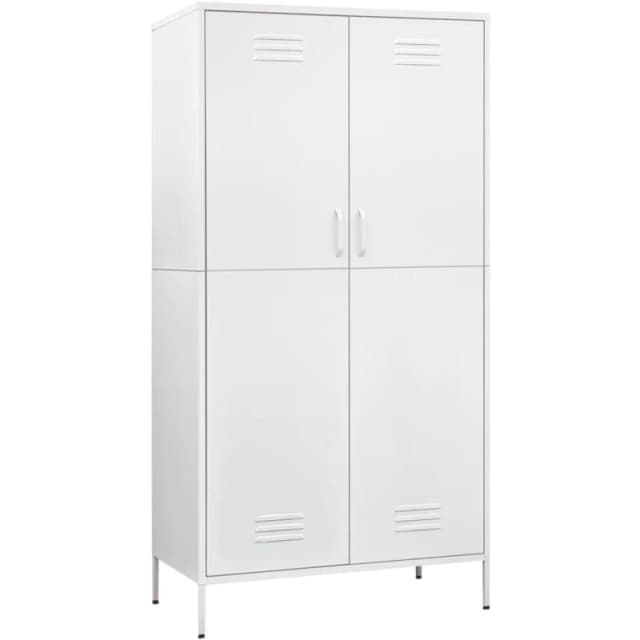 VIDAXL Wardrobe White 90x50x180cm Steel Vidaxl 8720286565636