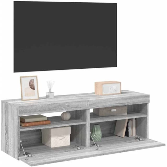 VIDAXL TV Cabinets 2 pcs with LED Lights Grey Sonoma 60x35x40cm Vidaxl 8720286955260
