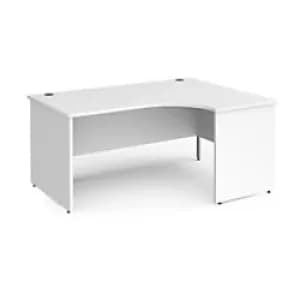 Dams International Right Hand Ergonomic Desk with White MFC Top and Silver Panel Ends and Silver Frame Corner Post Legs Contract 25 1600 x 1200 x 725