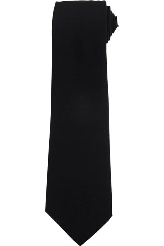 Premier Premier Plain Polyester Tie in Black One Size Unisex 5063470682867