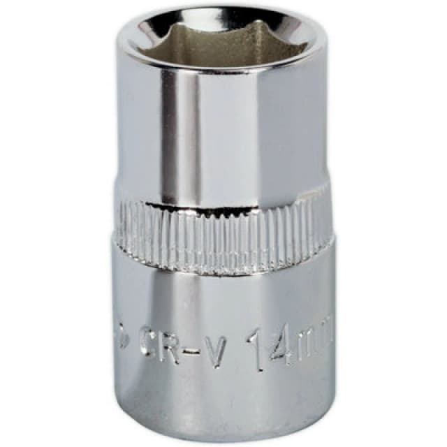 Loops 14mm Forged Steel Drive Socket - 1/2" Square Drive - Polished Chrome Vanadium Metallics