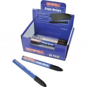 Faithfull Marker Crayons Black pack of 30