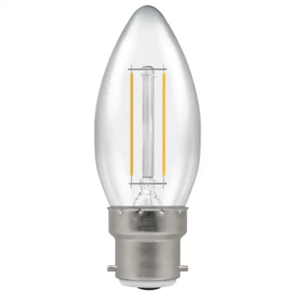 Crompton LED Candle Filament Non-Dim Clear 2.2W 2700K BC-B22d