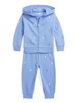 Ralph Lauren Baby Boy Hoodie And Jogger Set - Blue Size 18 Months